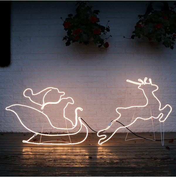 Siluett Neoled – Tomte med Ren och Släde - Bild 7
