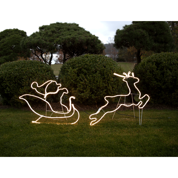 Siluett Neoled – Tomte med Ren och Släde - Bild 3