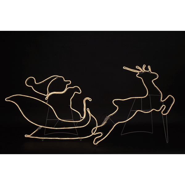 Siluett Neoled – Tomte med Ren och Släde - Bild 5