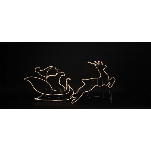 Siluett Neoled – Tomte med Ren och Släde - Bild 6