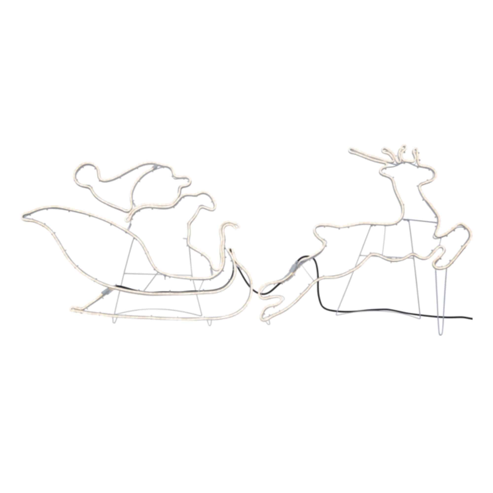 Siluett Neoled – Tomte med Ren och Släde