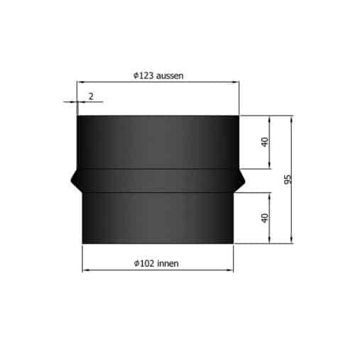 Övergångsstos 125/100 utv. Ø123/106mm