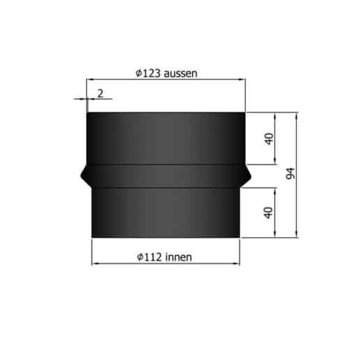 Övergångsstos 125/110 utv. Ø123/116mm