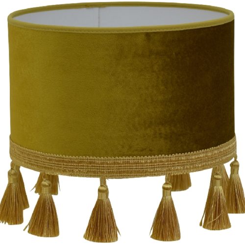 Roma Lampskärm Guldgul med frans