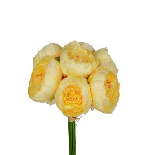 Pionbukett gul
