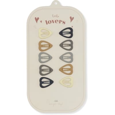10-Pack mini hair clips heart