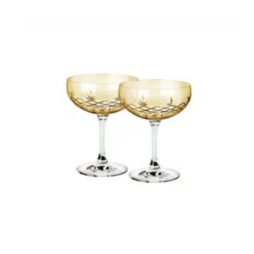 Frederik Bagger Kristallglas Crispy Gatsby citrine/gul 2-pack
