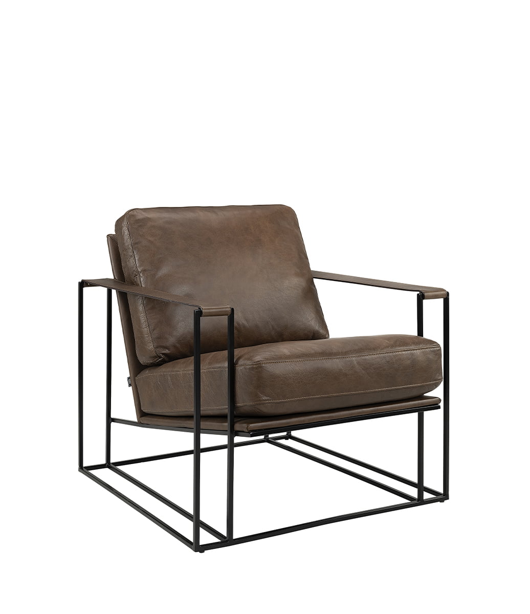 Artwood Skinnfåtölj Bellagio chocolate brown /black