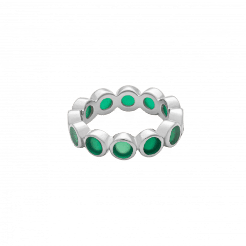 Hilke Ring La Moda Verde 1, silver storlek 6