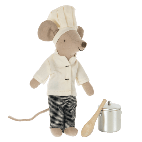 Maileg Chef mouse w. soup pot and spoon