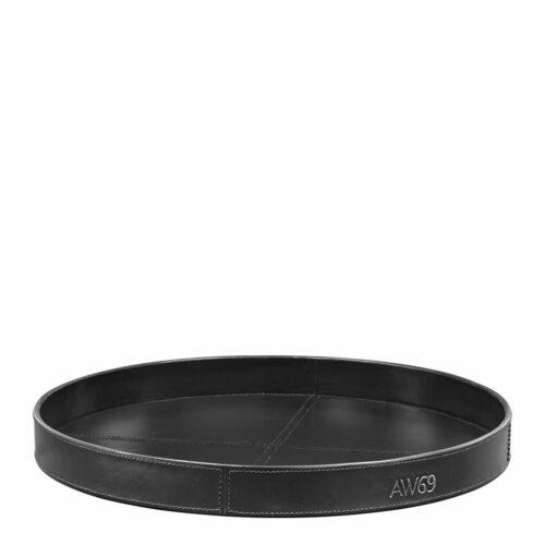 Artwood Bricka Mendoza Rund Svart läder