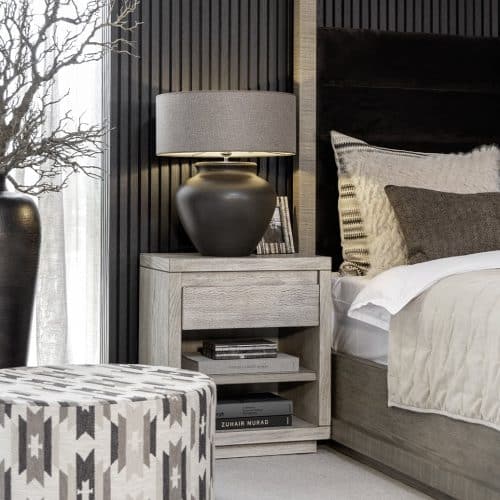 Artwood Sängbord Hunter Antikgrå Ekfanér