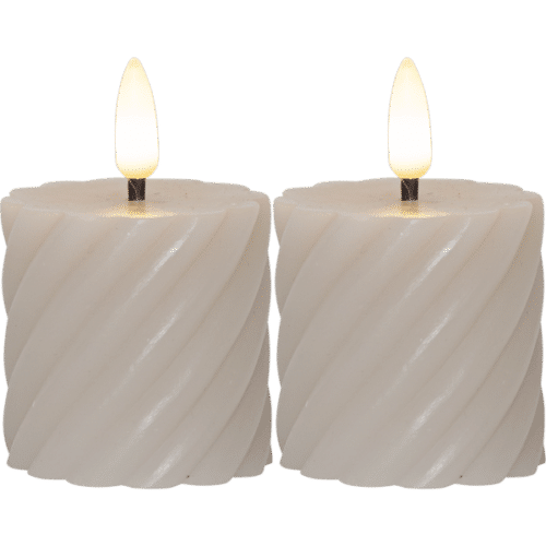 LED Blockljus 2-pack Flamme Swirl