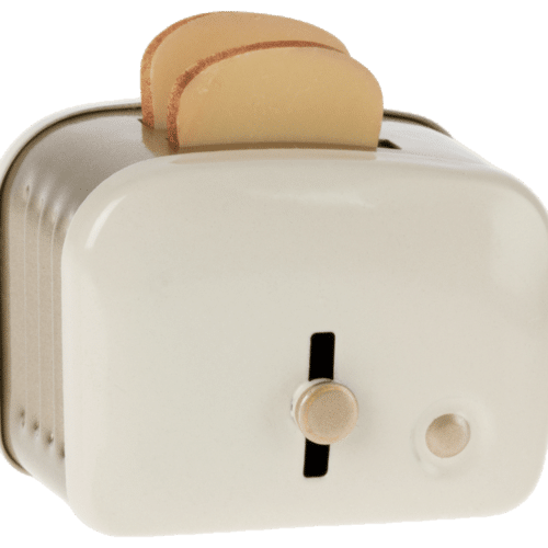 Miniature brödrost med bröd - Off-white