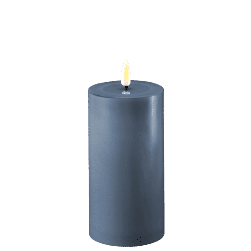 Blockljus LED Isblå Ø 7,5 x 15 cm