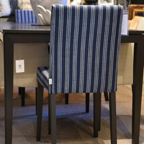 Edge Stol Hel Rygg, Edge Black Fast Klädsel Bungalow Stripe-Indigo Prisklass 3