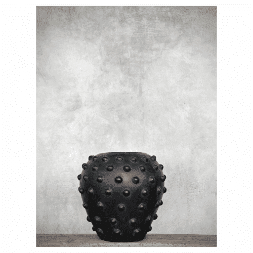 Noori Object Zia Rund Kruka Med Prickar Antiksvart