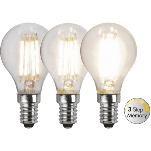 LED-LAMPA E14 P45 CLEAR 3-STEP MEMORY