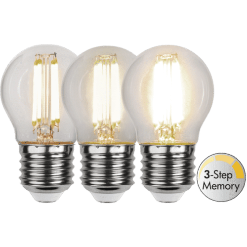 LED-LAMPA E27 G45 CLEAR 3-STEG MEMORY