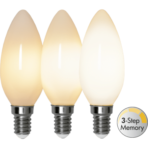 LED-LAMPA E14 C35 OPAQUE FILAMENT RA90 3-STEP MEMORY