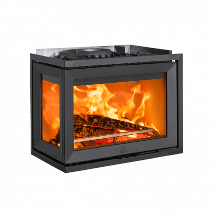 Jøtul I 520 FL, glas front och vänster sida, svart lack