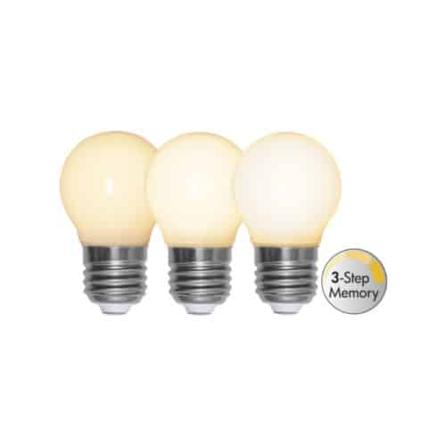 LED-LAMPA E27 G45 OPAQUE FILAMENT RA90 3-STEP MEMORY