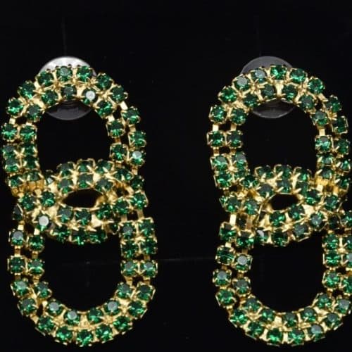 Glam Chain Jr Örhänge Guld Grön