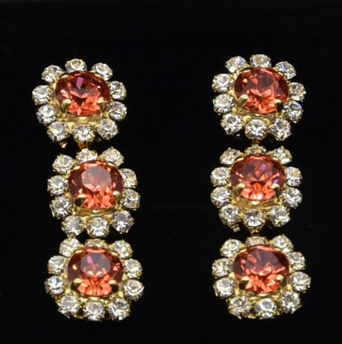 Petite Fleur Trio Örhängen Guld Orange