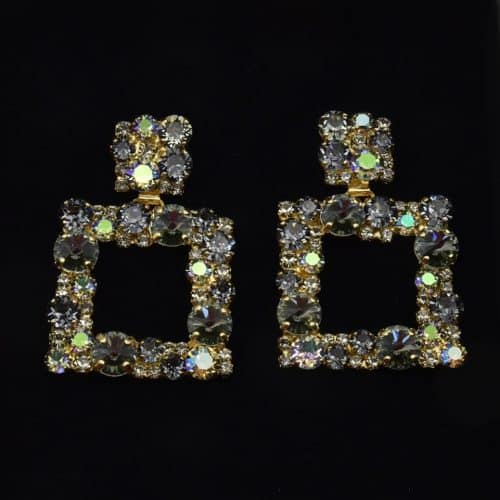 Magic Squares Earring Gold Graphite mix