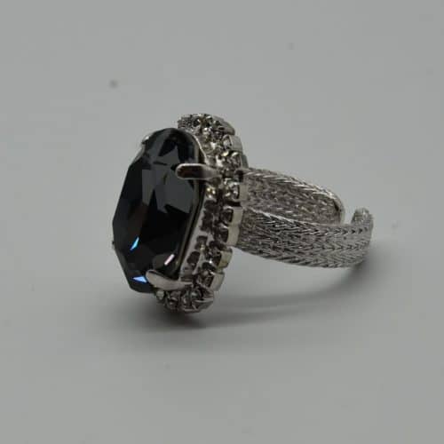 Kelly II Ring Rhodium Graphite