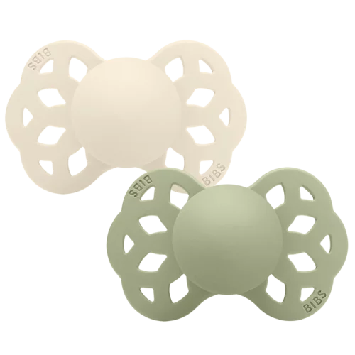 Bibs - Infinity 2-Pack Silikonnapp Ivory/Sage