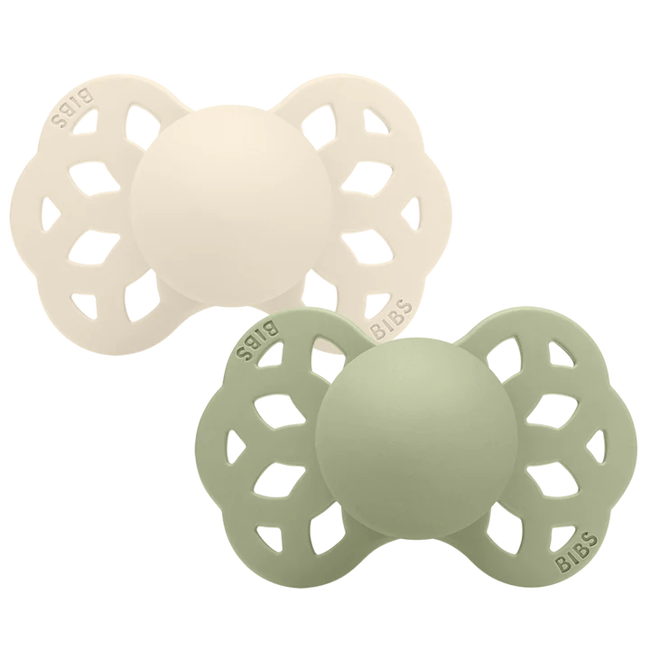 Bibs - Infinity 2-Pack Silikonnapp Ivory/Sage