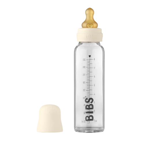 BIBS - Nappflaska i Glas 225ml Ivory