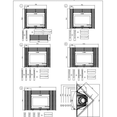 Topp- och botten galler svart lack (Jötul I 400 Rakt)