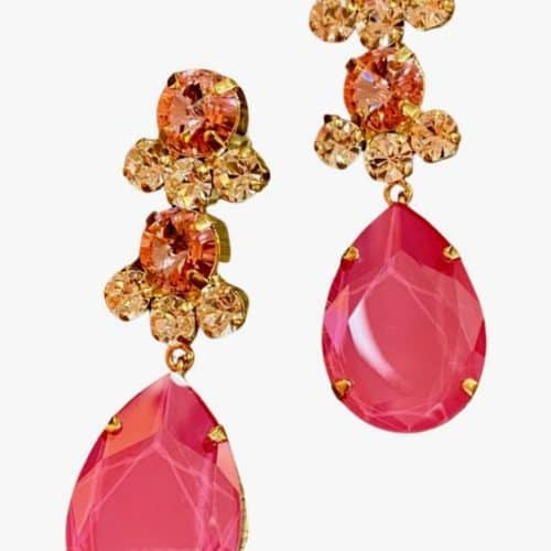 Caprice Gatsby guld rosa örhänge