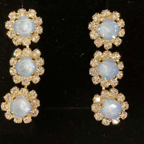 Caprice Petite fleur trio gul blå örhänge