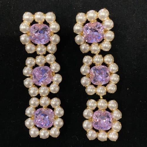 Caprice Loco Margarita trio örhänge pärlor lila