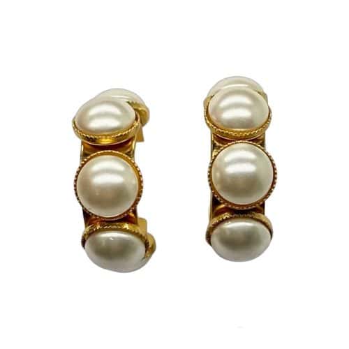 Caprice Guld pärlor Hoops örhänge