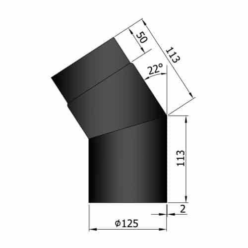 Termatech Böj ø125 22° 113x113mm