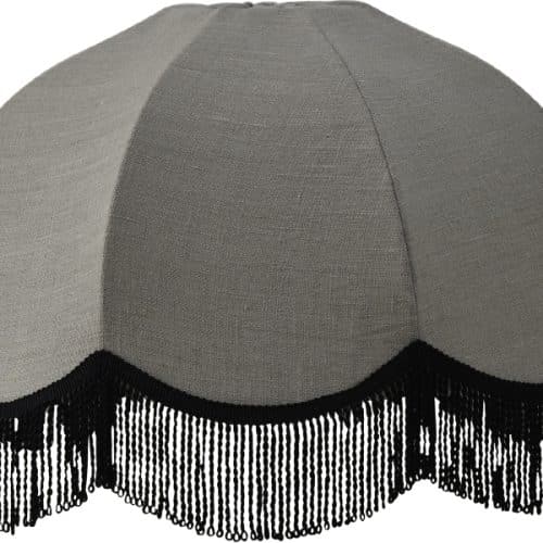 lampskärm Carolin Natur m svart frans