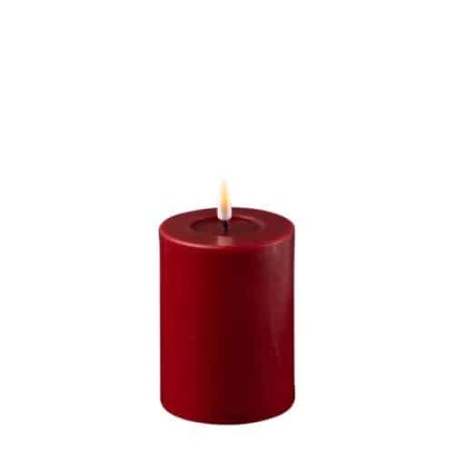 Blockljus LED Bordeaux röd Ø 7,5 x 10 cm