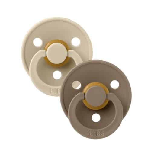 BIBS - 2-Pack Rund Latexnapp Vanilla/Dark Oak Size 3