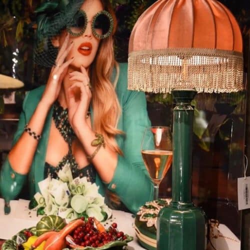 Lampskärm Roma Rosa Beige lyxfrans