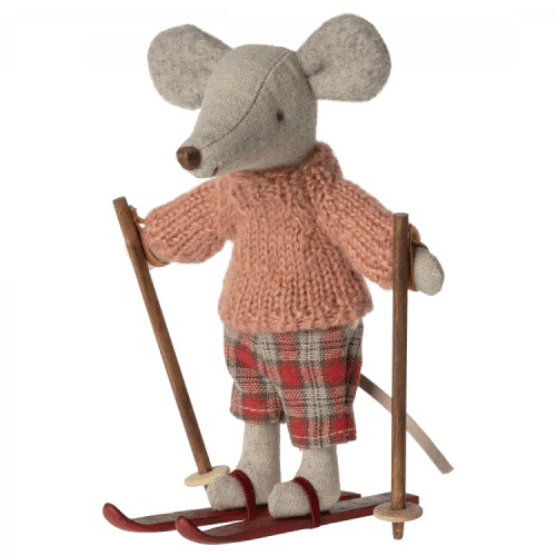 Maileg Vintermus med skidset, storasyster