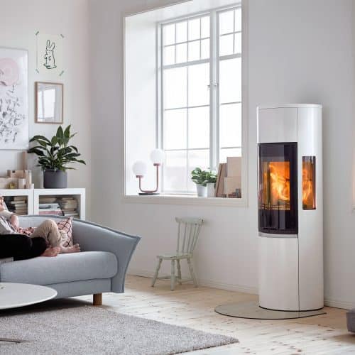 Contura 596G Style, vit Glaslucka, gjuten topp