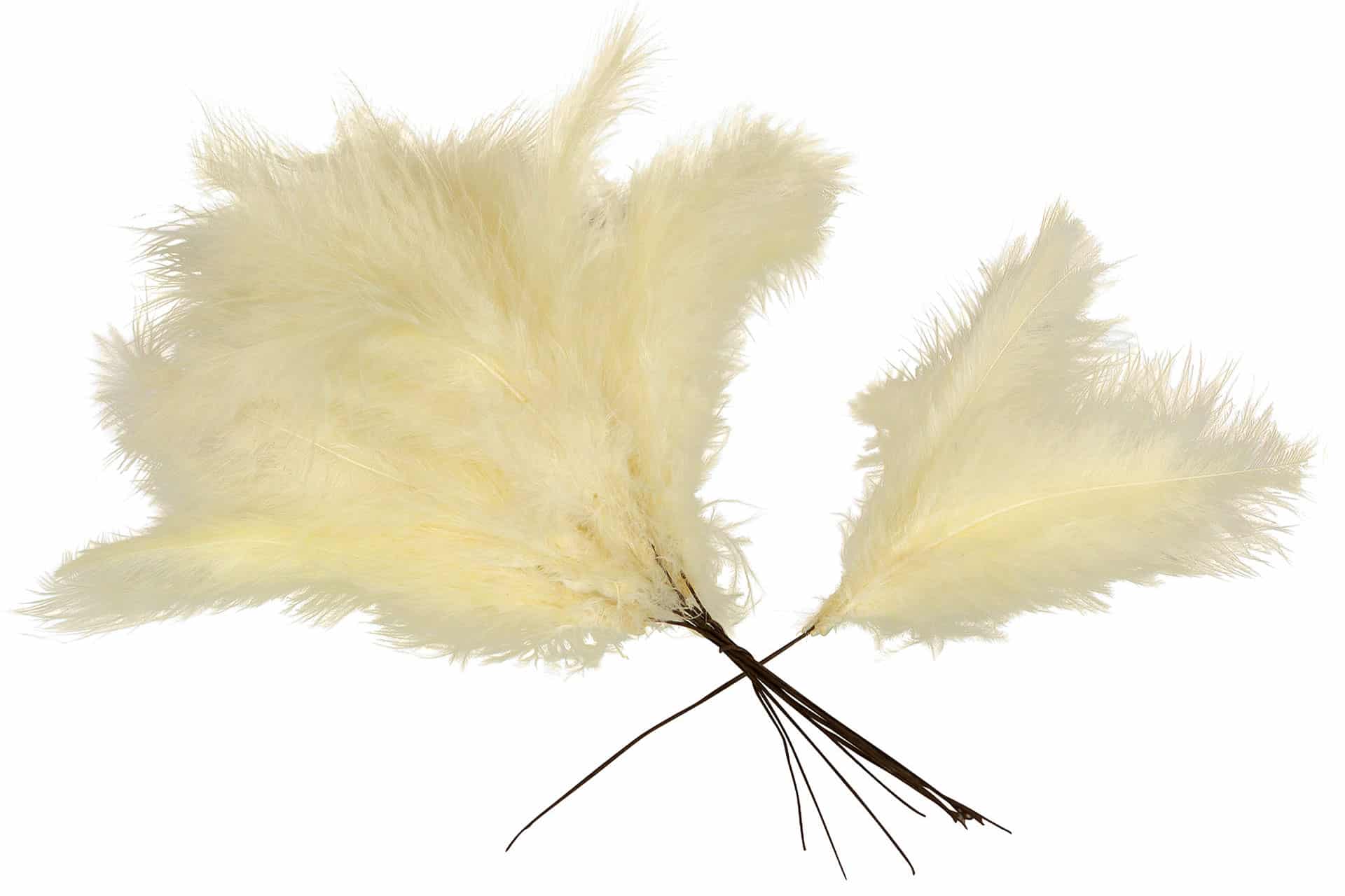 Fjäder Trådad Vippa Gul 12st