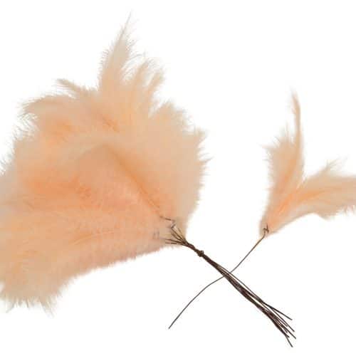 Fjäder Trådad Vippa Aprikos 12st