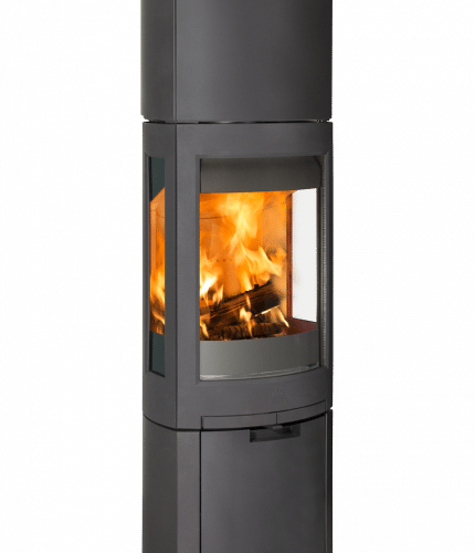 Jötul F 378v2 HT Advance, lucka i sockel, svart lack