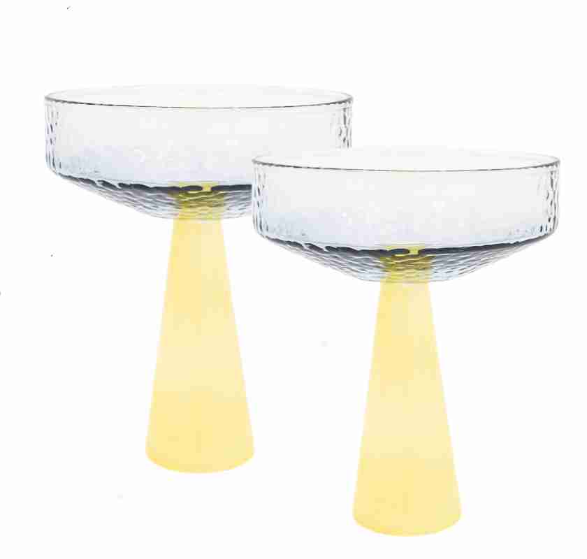 Champagneglas Claude Coupe Blå/Gul