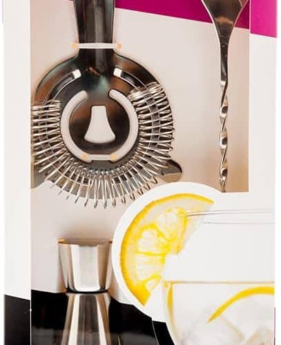 Gin & Tonic Set med Cocktailsked, strainer och jigger